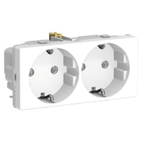 LK FUGA, Stikkontakt med side-jord (Schuko), 2 modul, lysegr - Lauritz Knudsen