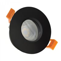 GU10 indbygningsspot, IP65, rund, sort, 230V – uden lyskilde