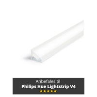 Vinklet Aluprofil Til Bl.a. Philips Hue Lightstrips Model C Hvid 1 Meter
