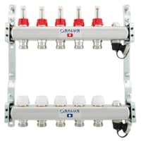 Salus GVM-F gulvvarme fordeler m. flowmeter, til 10 kredse kredse