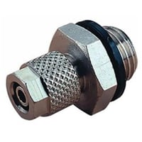 Norgren PUSH-ON indskruning lige, forniklet messing, BSPP nippel, 8mm slangediameter udvendig, 1/4" gevind