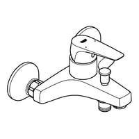 GROHE BauFlow, 1-grebsbatteri til kar og brus