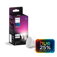 Philips Hue GU10 LED-pre, Color & White Ambiance, 400lm, Zigbee + Bluetooth (2-pak)