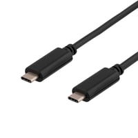 DELTACO USB 3.1 kabel, Gen 1, Type C M - Type C M, 1m, sort