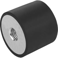 mibuffer type C gevind M10 D: 50 H: 50 Stål Materiale: Elast. naturgummi gummi shore 55a Materiale: