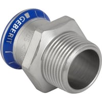 Mapress Rustfrit, 18 mm x ?” overgangsstykke, presmuffe/nippel (R) – Geberit