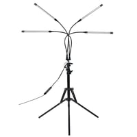 LEDlife vkstlys med stativ, Sort, 4 lamper, justerbar hjde og fleksible arme, 15W, 230V input