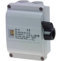 Sikkerhedsafbryder 16A 3P+N+JGrå med sort aflåselig greb4xM25 7,5kW IP54