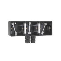 Underlag 3-modul, 2 x M20, IP55, sort – Hydro