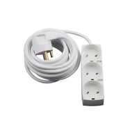 EDB stikdse T11 3R med jord, 5 meter, hvid