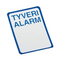Tyveri alarm skilt, 70 x 100 mm
