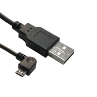 USB A til USB Micro B kabel, vinklet, version 2.0, sort, 1,8 meter