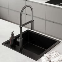 Lavabo Jupiter 50 komposit kkkenvask, sort