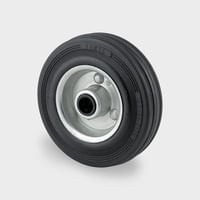 Billede af Ls hjul, sort massiv gummi, 100x30 mm, 12xNL44,4, rulleleje stlflg, 70 kg Byggehjde: 100 mm. D
