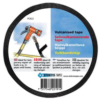Tape selvvulkaniserende, 25 mm, 10 meter, 0,5 mm, 90 grader, sort