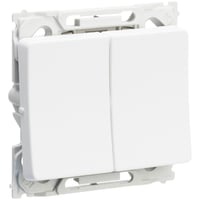 LK OPUS 66, Krone afbryder (dobbelt 1-polet afb.), 1 modul, hvid - Lauritz Knudsen