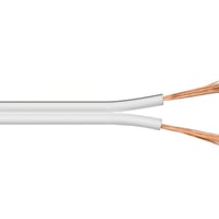Hjttalerkabel, 100 meter, 2x1,5 mm, hvid, CCA, 2x30/0,25 mm, ydre 3,1x6,5 mm