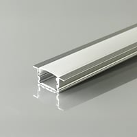 aluprofil monteringsst, indbygning, slv, 2 meter, 13,2 x 7 mm, inkl. cover