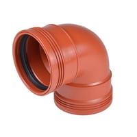 Wavin 110 mm 88 gr. PP-kloakbjning med 2 muffer billede