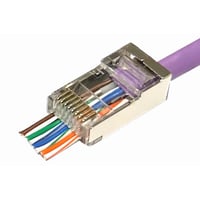Modular EZ Plug RJ45, 8P8C, CAT6, FTP Shielded, Insert wires right through the connector billede