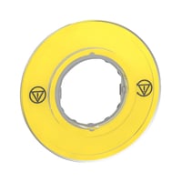 Skilt til ndstop, 60mm, gul, uden tekst – Schneider Electric
