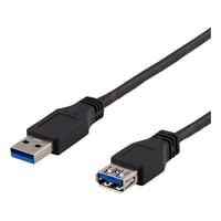 DELTACO USB 3.1 Gen1 Extension kabel, 2m, USB-A han to USB-A hun,