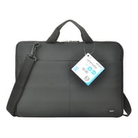 Recycled 15.6-16″ Laptop sleeve, handles, strap, black