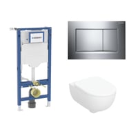 Geberit Duofix 112 cm toiletpakke inkl. Geberit Selnova vghngt + SoftClose toiletsde, Geberit Sigma20 square, blank/krom