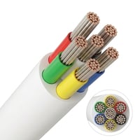 5 meter RGB+CCT kabel, hvid rund, 6x0,35mm, 12V-24V til LED strip