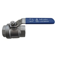 Kuglehane, 2-delt, 1.1/4'', muffe/muffe, rustfri 1.4408, VA-godkendt