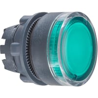 Lampetrykhoved,  22 mm, grn, fjederretur, plan, Harmony XB5