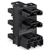 5-vejs afgreningsblok, 3-polet, sort - Wago