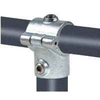 Tee med samlebeslag 1" (33,7 mm), galvaniseret, vandrrs-fitting til stativ og reol - Pipe Clamps