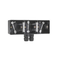 Underlag 3-modul, 2 x M20, IP55, sort - Hydro