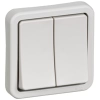 LK OPUS 74, Dobbelt korrespondance afbryder, 1 modul, lysegr - Lauritz Knudsen