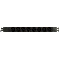 DELTACO strmskinne med 8 schuko jord (side jord), 2 meter ledning, sort