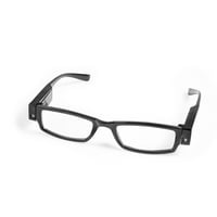 See-Cardt sort lsebrille med LED lys og styrke +1.5