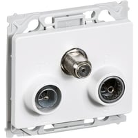OPUS 66, Antenneudtags slutd?se til TV, FM radio og Satellit (TD352), 1 modul, hvid - Lauritz Knudsen