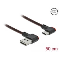 EASY-USB 2.0 kabel, Type-A til USB Type-C, vinklet, 0,5 meter