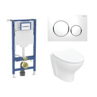 Geberit Duofix 112 cm toiletpakke inkl. If Spira Style vghngt toilet + toiletsde, Geberit Sigma20 round, hvid/krom