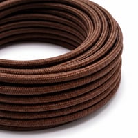 5m Stofledning 2x0.75 mm ², tekstil - 230V, Kaffefarvet