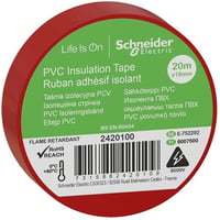 PVC tape, 19 mm x 20 m, rd