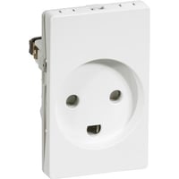 LAURITZ KNUDSEN FUGA® indsats stikkontakt hvid, 1,5 modul 2-pol med jord. 16A 250V.