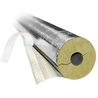 5: Rockwool Universal rrskl - Rrisolering med aluminiumsfolie, slids og tape, 28 mm indv. diameter, 30 mm isolering, slv, 1 meter