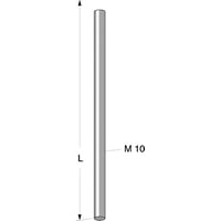 Gevindstang galvaniseret M10 (L=3M) - 3 meter