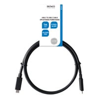 Deltaco Usb3.2 Gen2 Cable, Usb-c - Usb-c, 5a Epr, 1m, Black - Ledning