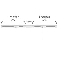 Nordtronic Square lampeskinne til loft nedhngte lamper (pendler), 4 lamper, midtertilslutning, hvid, 2 meter