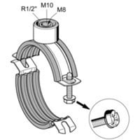 Scanclamp Triple Rrbjle med Gummi, M8/M10/'', 38-45 mm