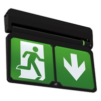 ADLER Exit Sign, 25 meter, 3 timer, sort, inkl. roterbar piktogram