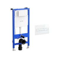 Laufenindbygningscisterne inkl. betjeningsplade, 112cm, CWN1, frontbetjent, til vghngt toilet eller dusch, hvid betjeningsplade (restsalg)